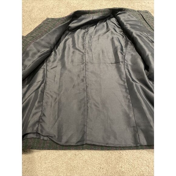 VTG CORE PLAY Women's Wool Double Breasted Gray Checked Jacket Military SZ 12 - Picture 11 of 12